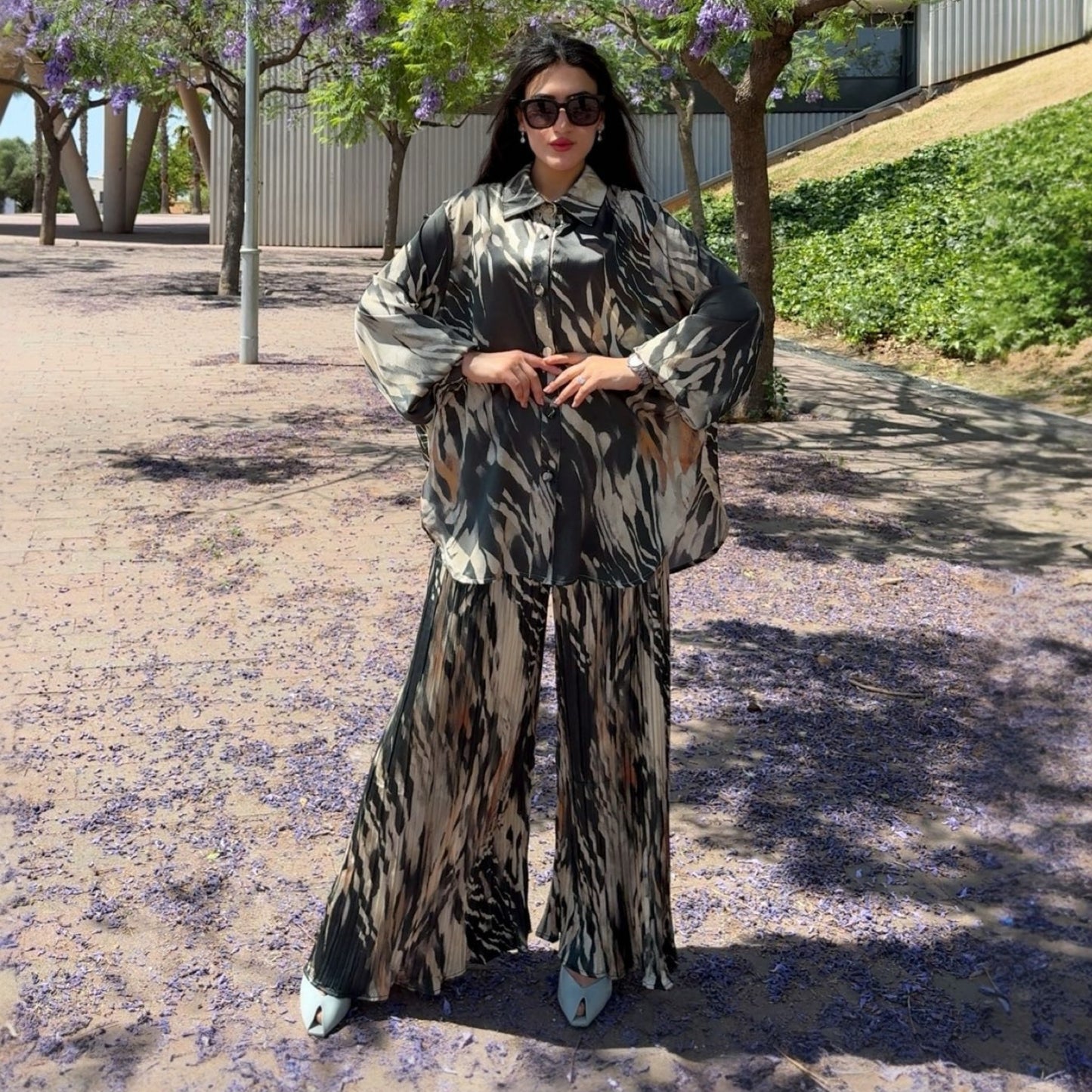 Conjunto Plisado “Dalia” de 2 Piezas | Elegancia Oversize y Confort Sofisticado