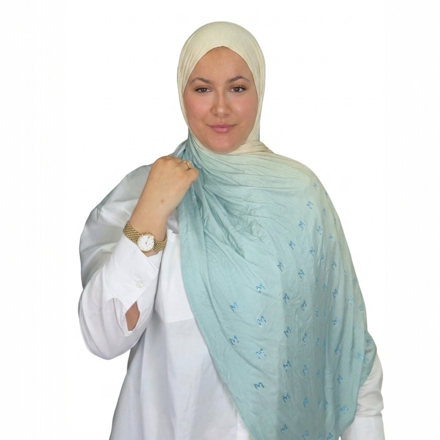 Chal de Algodón Stretch Premium con Cristales Brillantes | Elegancia y Comodidad Diaria
