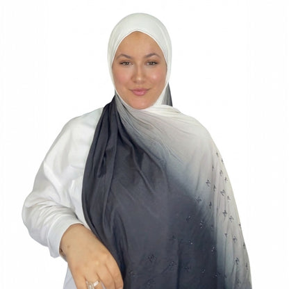 Chal de Algodón Stretch Premium con Cristales Brillantes | Elegancia y Comodidad Diaria