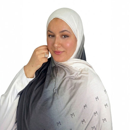 Chal de Algodón Stretch Premium con Cristales Brillantes | Elegancia y Comodidad Diaria