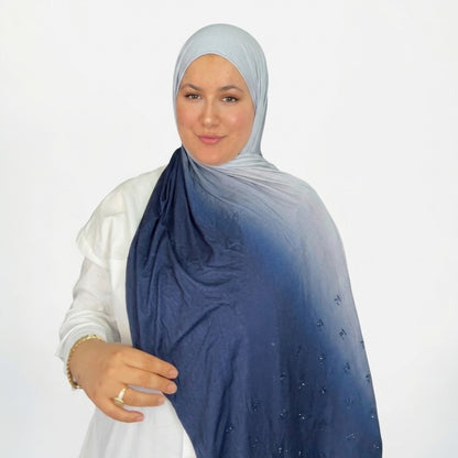 Chal de Algodón Stretch Premium con Cristales Brillantes | Elegancia y Comodidad Diaria