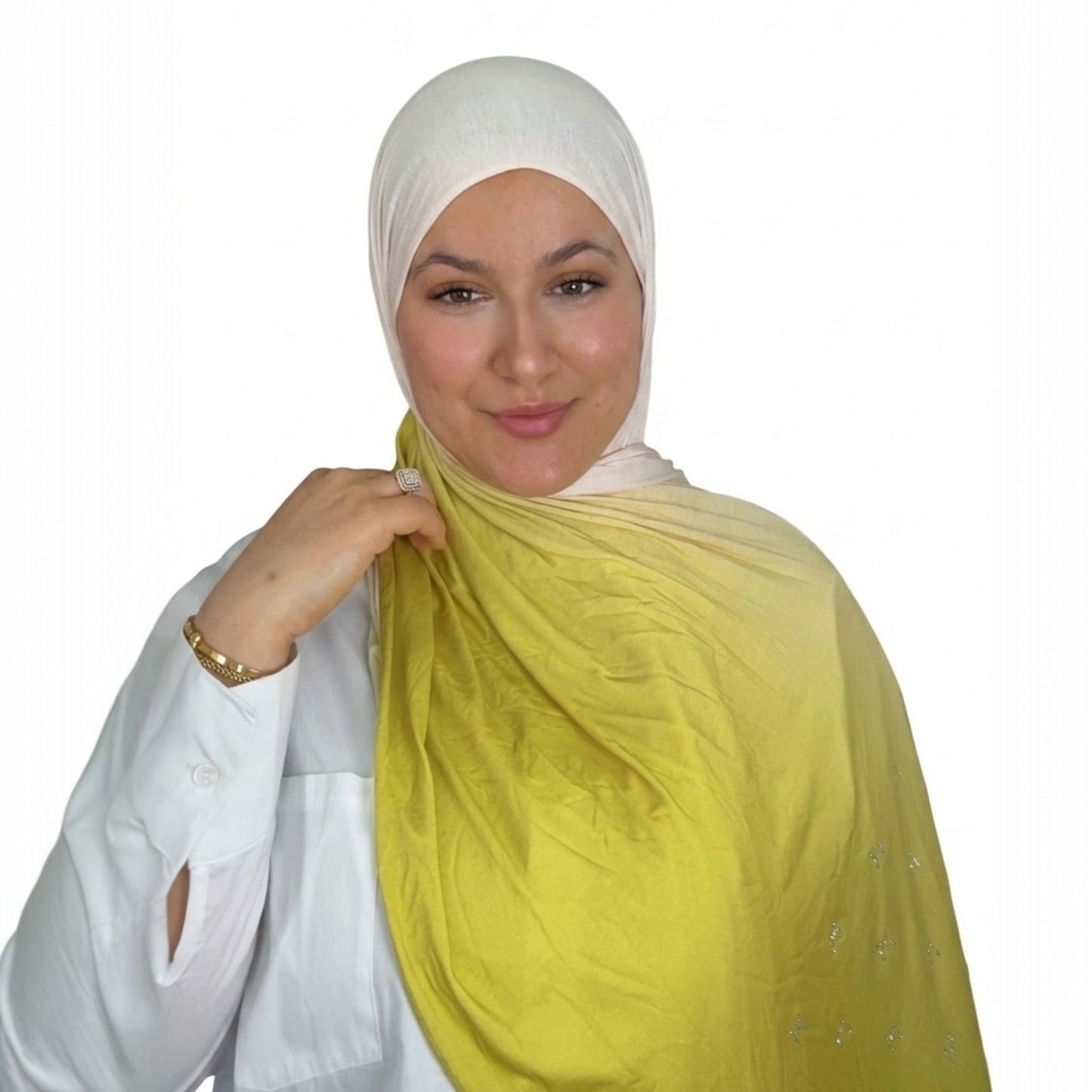Chal de Algodón Stretch Premium con Cristales Brillantes | Elegancia y Comodidad Diaria