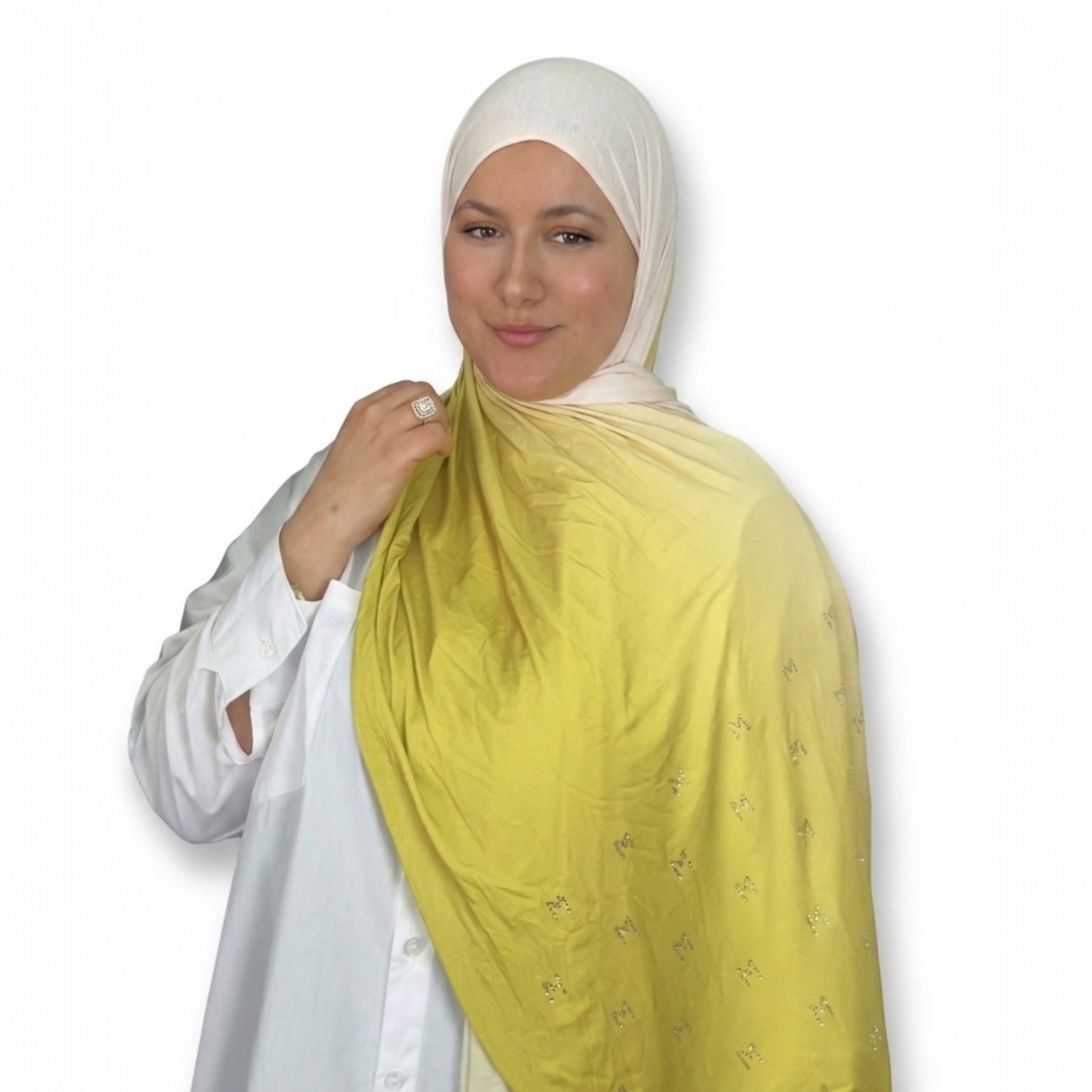 Chal de Algodón Stretch Premium con Cristales Brillantes | Elegancia y Comodidad Diaria
