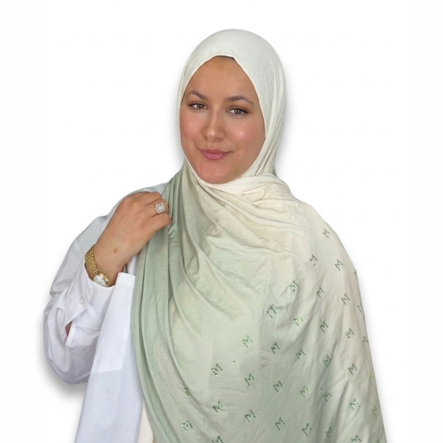 Chal de Algodón Stretch Premium con Cristales Brillantes | Elegancia y Comodidad Diaria