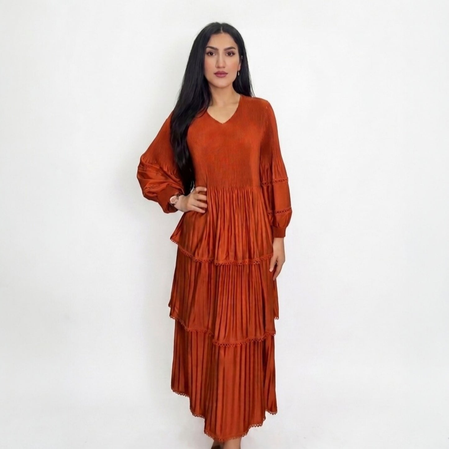 Vestido Largo Plisado “Zoe” | Elegancia, Comodidad y Movimiento