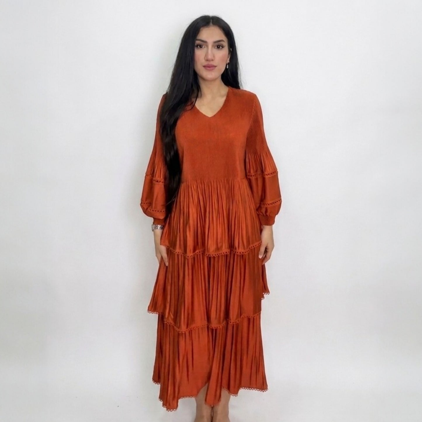 Vestido Largo Plisado “Zoe” | Elegancia, Comodidad y Movimiento