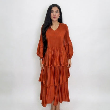 Vestido Largo Plisado “Zoe” | Elegancia, Comodidad y Movimiento