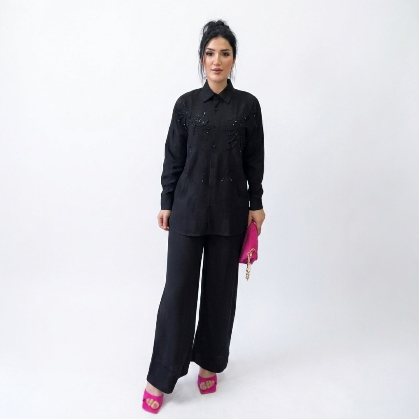 Conjunto “Amira” de 2 Piezas | Elegancia con Bordados y Pedrería
