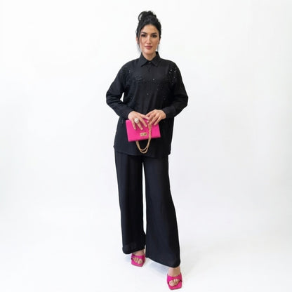 Conjunto “Amira” de 2 Piezas | Elegancia con Bordados y Pedrería