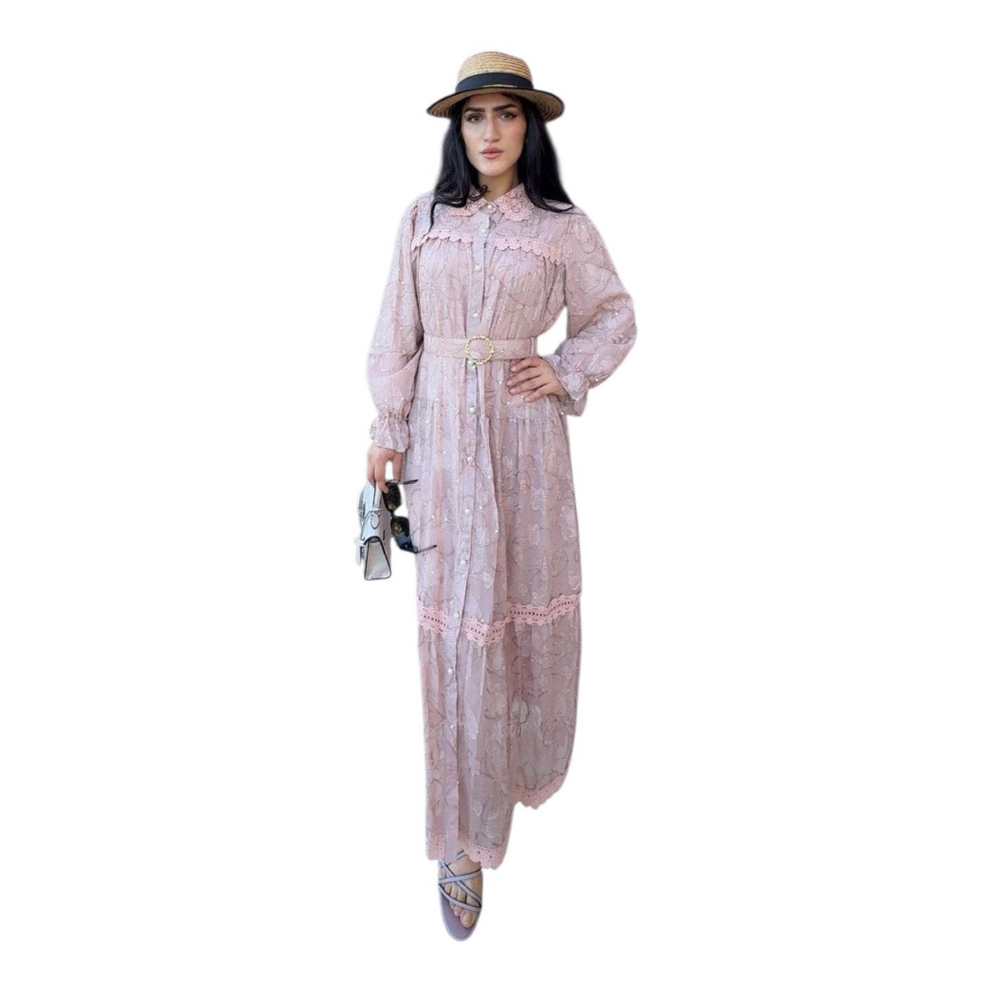 Conjunto Plisado “Duna” de 2 Piezas | Vestido Largo y Cárdigan Elegante