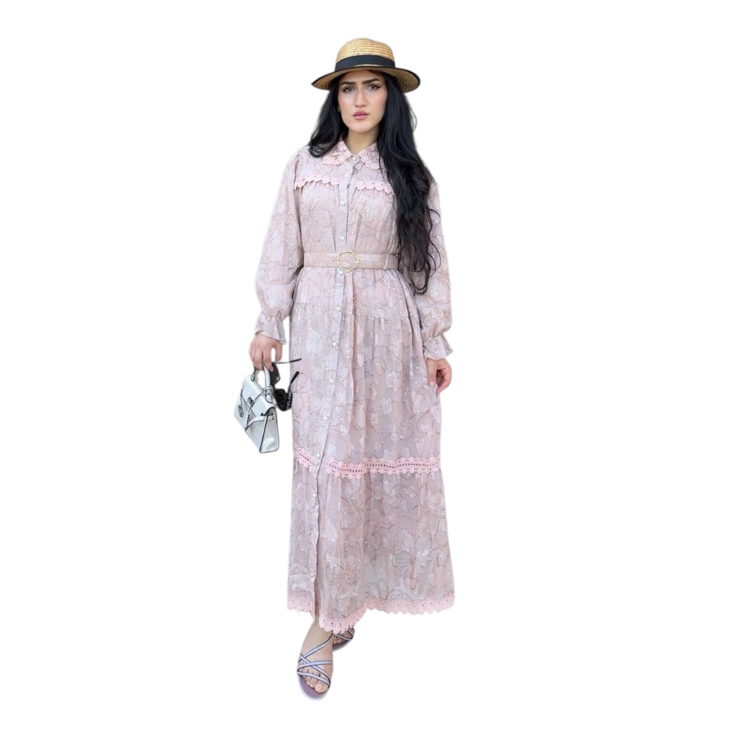 Conjunto Plisado “Duna” de 2 Piezas | Vestido Largo y Cárdigan Elegante