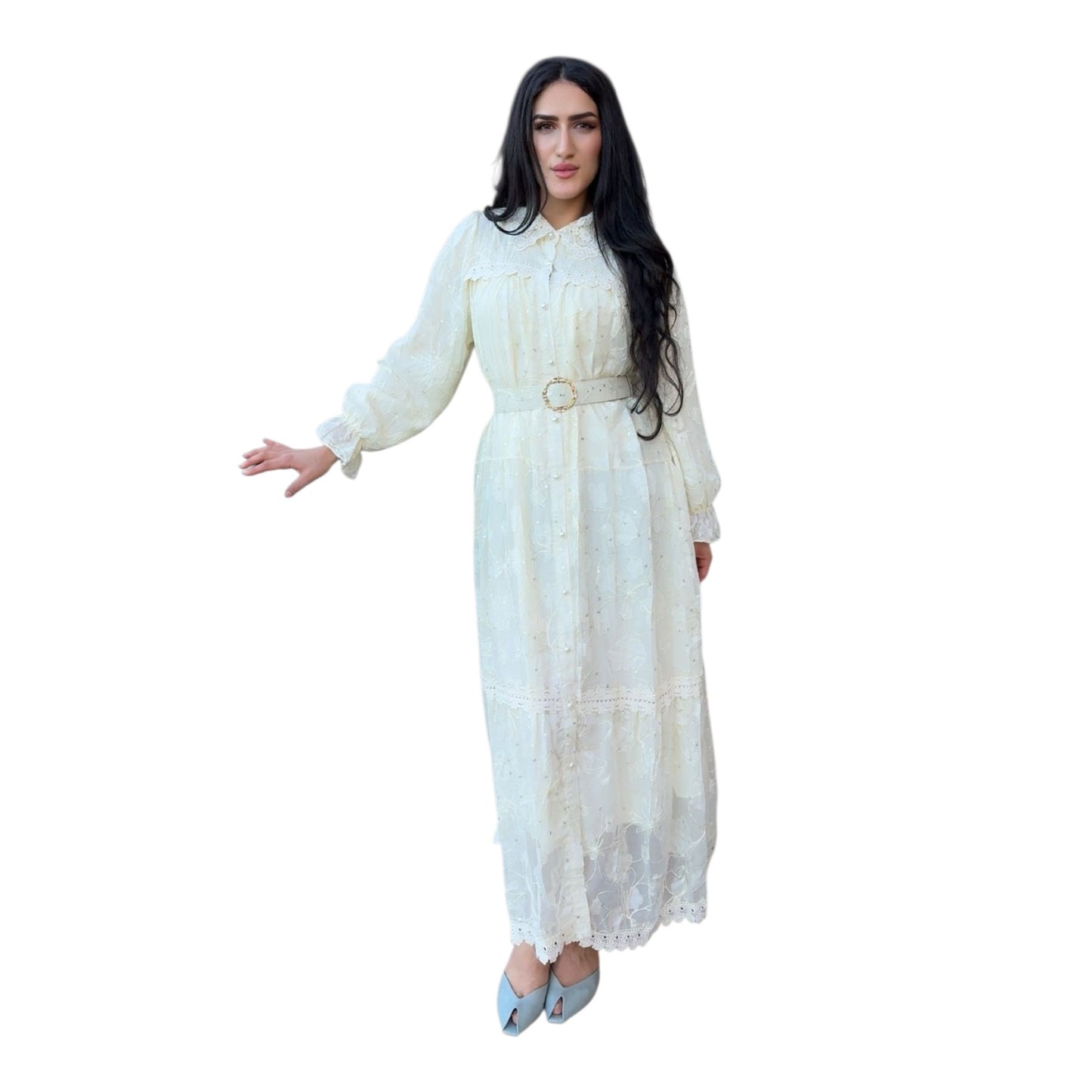 Conjunto Plisado “Duna” de 2 Piezas | Vestido Largo y Cárdigan Elegante