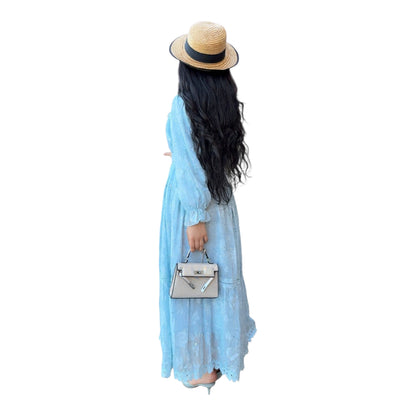 Conjunto Plisado “Duna” de 2 Piezas | Vestido Largo y Cárdigan Elegante