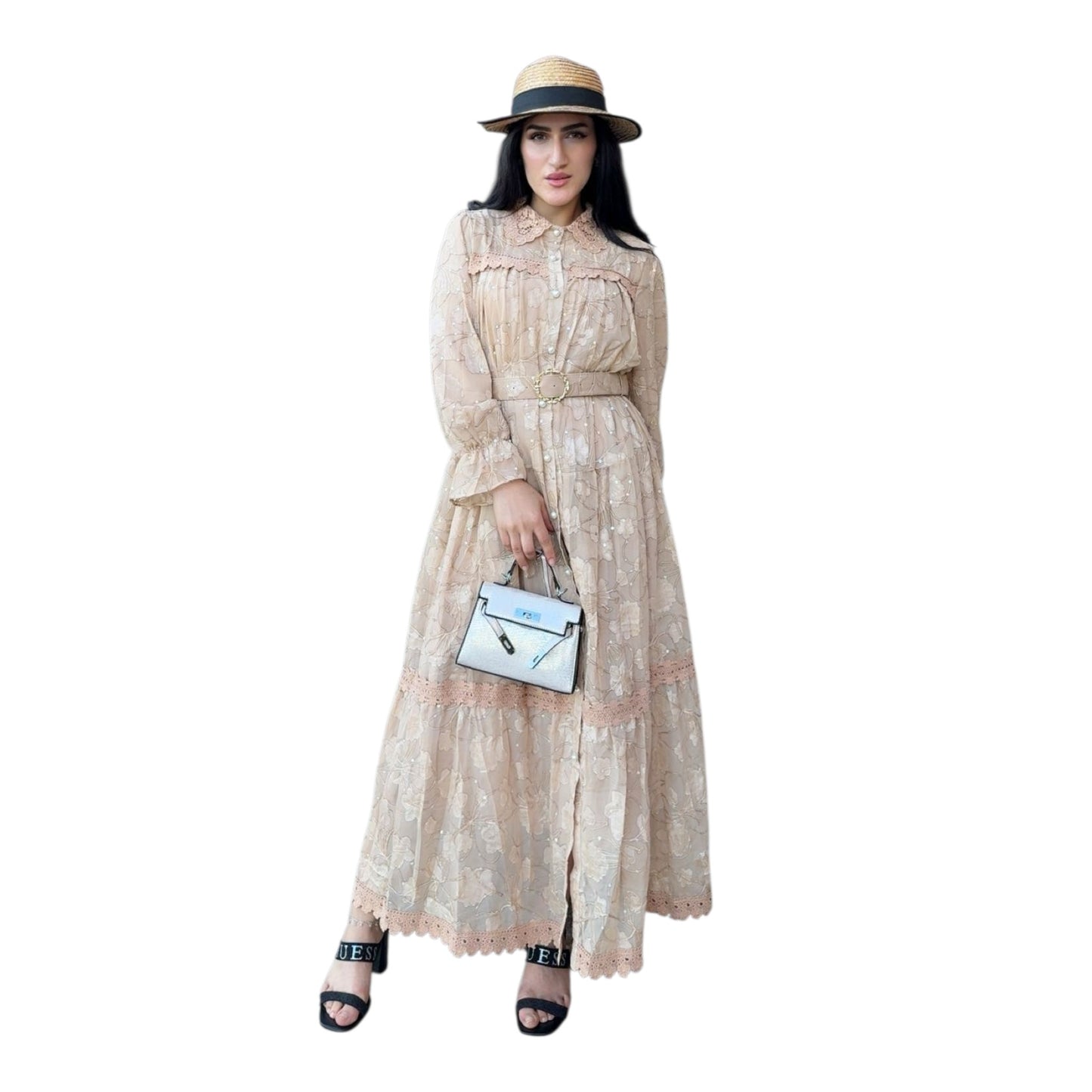 Conjunto Plisado “Duna” de 2 Piezas | Vestido Largo y Cárdigan Elegante