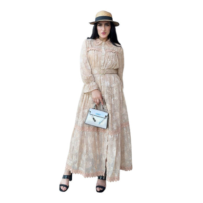 Conjunto Plisado “Duna” de 2 Piezas | Vestido Largo y Cárdigan Elegante