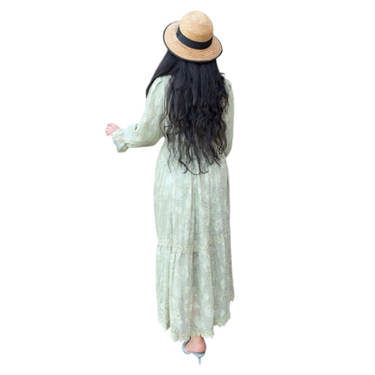 Conjunto Plisado “Duna” de 2 Piezas | Vestido Largo y Cárdigan Elegante