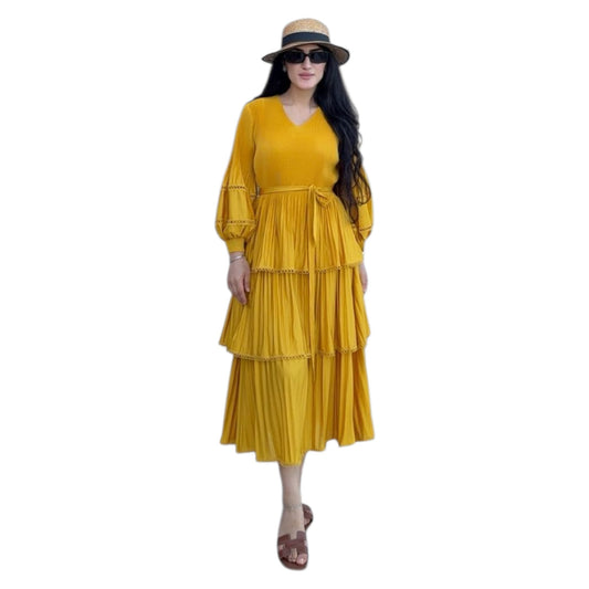 Vestido Largo Plisado “Zoe” | Elegancia, Comodidad y Movimiento