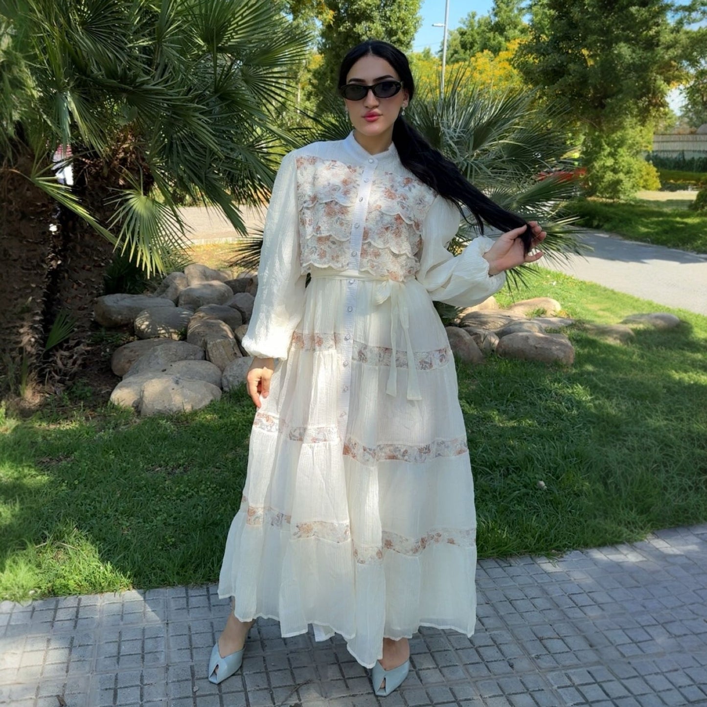 Vestido Largo Romántico “Luna” | Elegancia Floral y Estilo Sofisticado