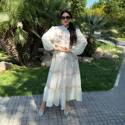 Vestido Largo Romántico “Luna” | Elegancia Floral y Estilo Sofisticado