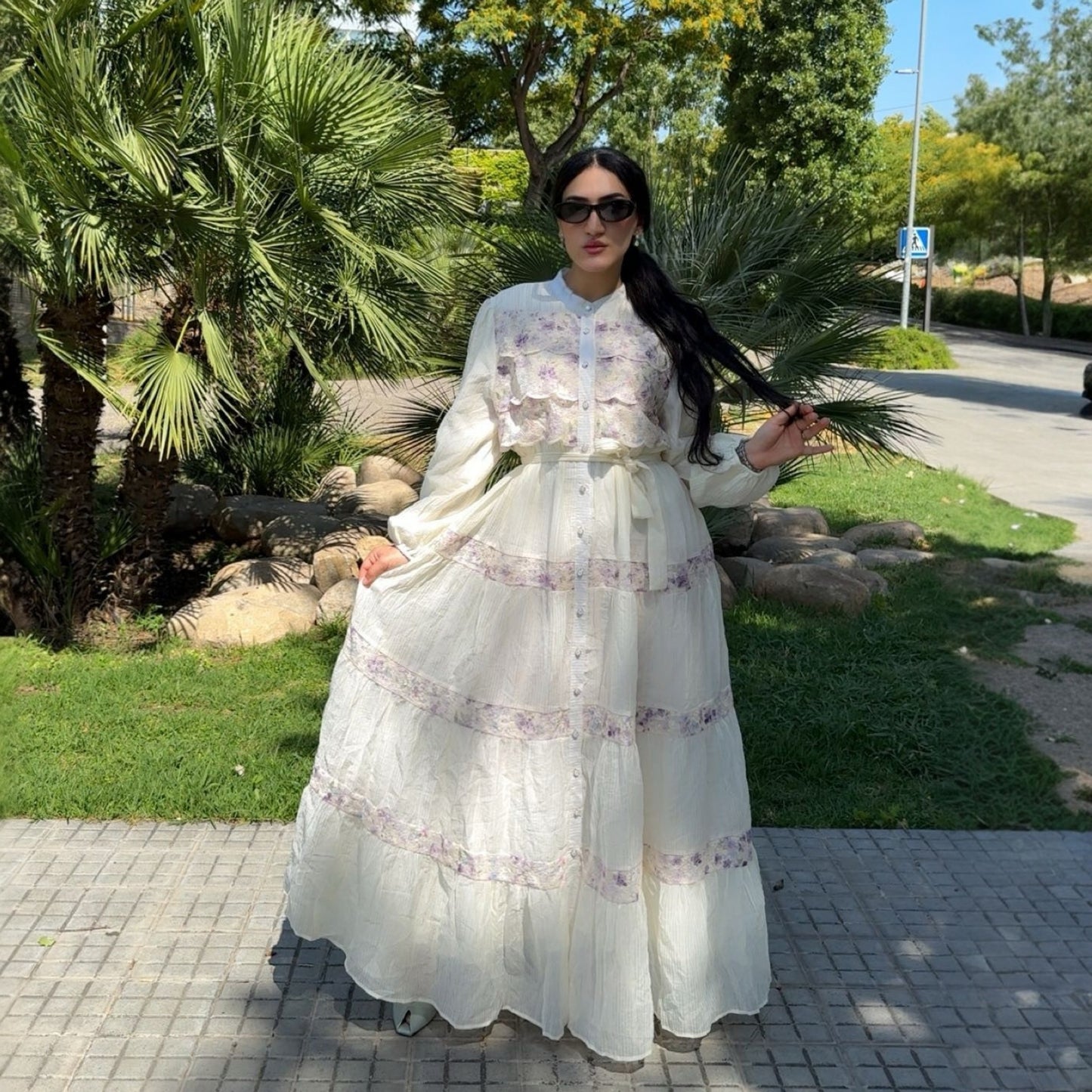 Vestido Largo Romántico “Luna” | Elegancia Floral y Estilo Sofisticado