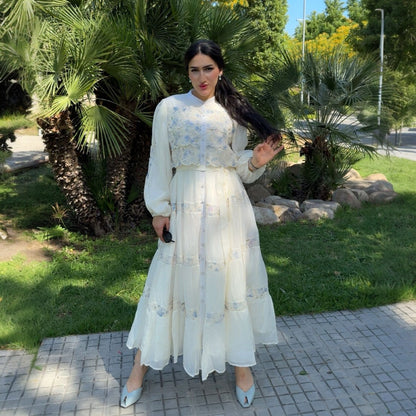 Vestido Largo Romántico “Luna” | Elegancia Floral y Estilo Sofisticado
