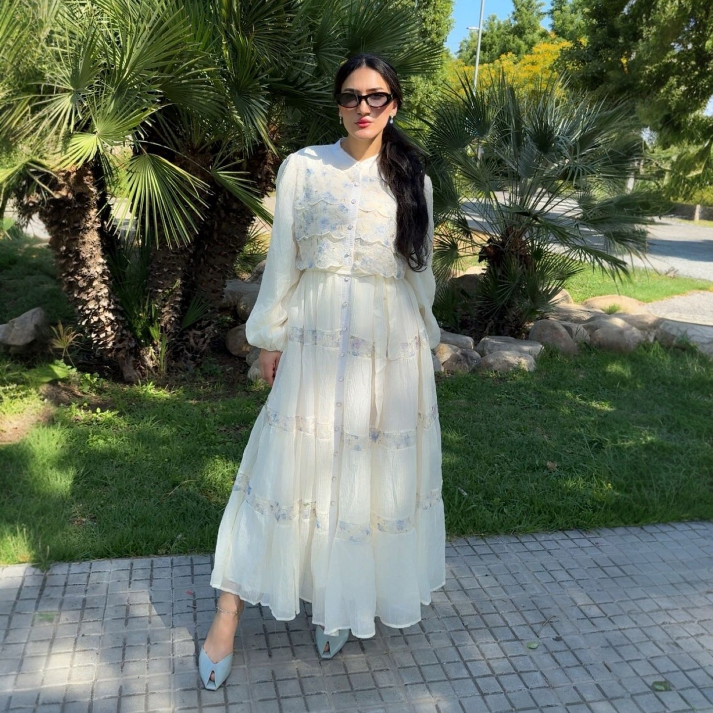Vestido Largo Romántico “Luna” | Elegancia Floral y Estilo Sofisticado