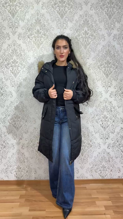 Parka Larga Negra