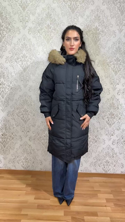 Parka Larga Negra